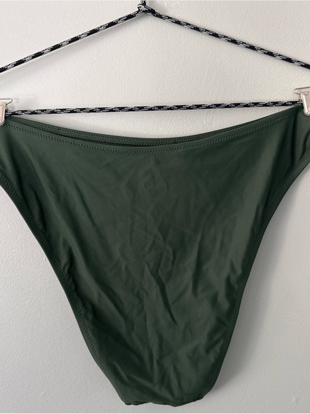 Aerie Triangle Bikini Set, High Leg, Cheekiest, Size large, Green - Picture 3 of 5